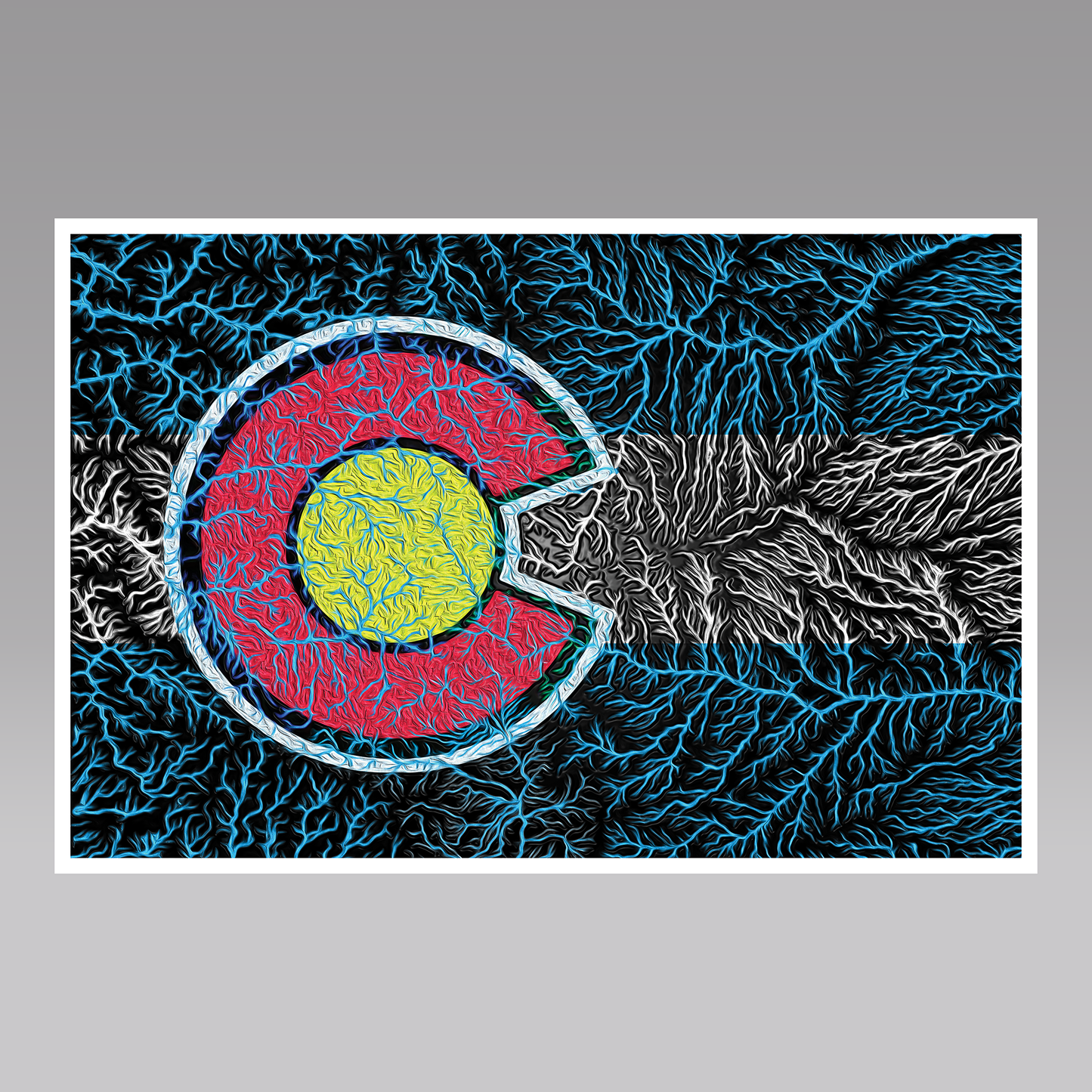 Vinyl decal of all Colorado Rivers and the Colorado Flag.