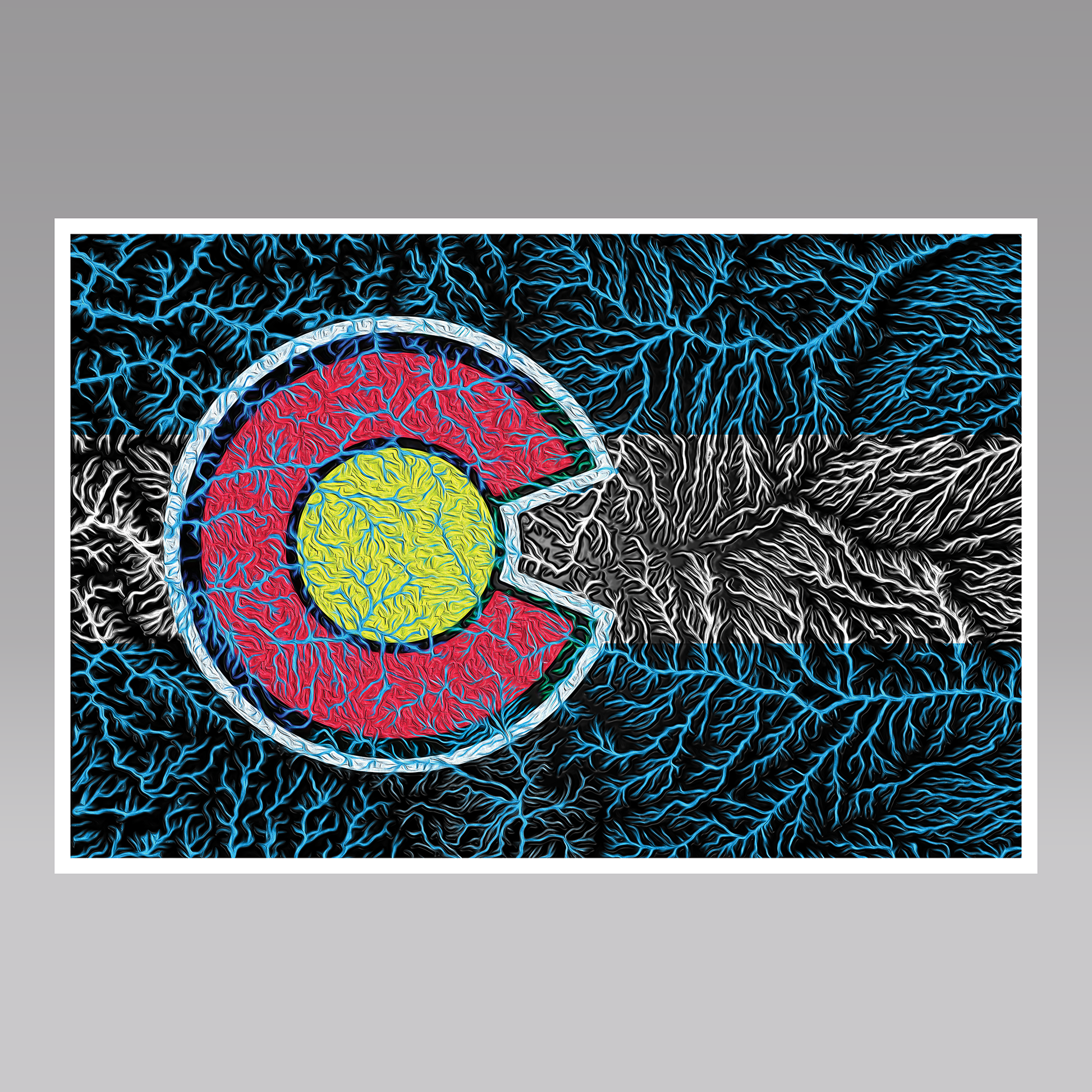 Vinyl decal of all Colorado Rivers and the Colorado Flag.