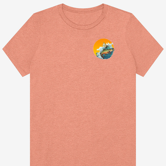 Women's fly fishing t shirt.  Brook Surfing tee by Headwater Canyon.