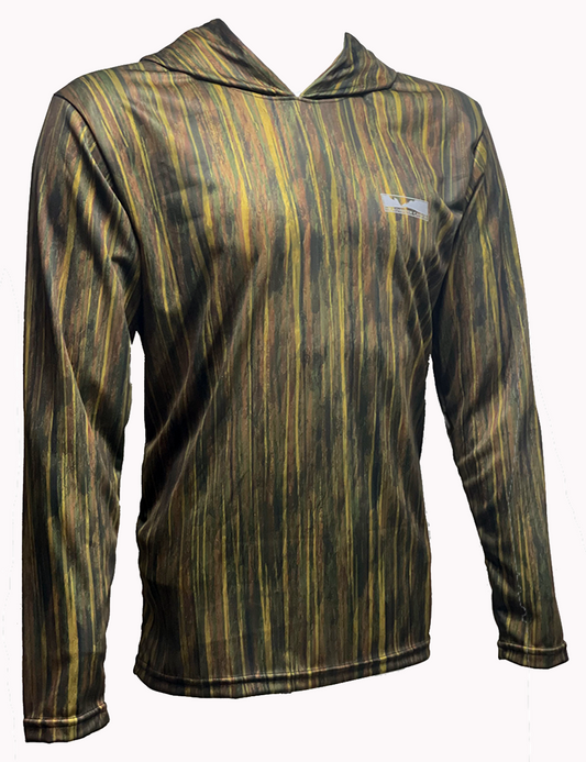 Headwater Canyon Performance Sun Hoodie.  Performance USA made sun protection.  Canyon pattern sun protection hooded shirt.