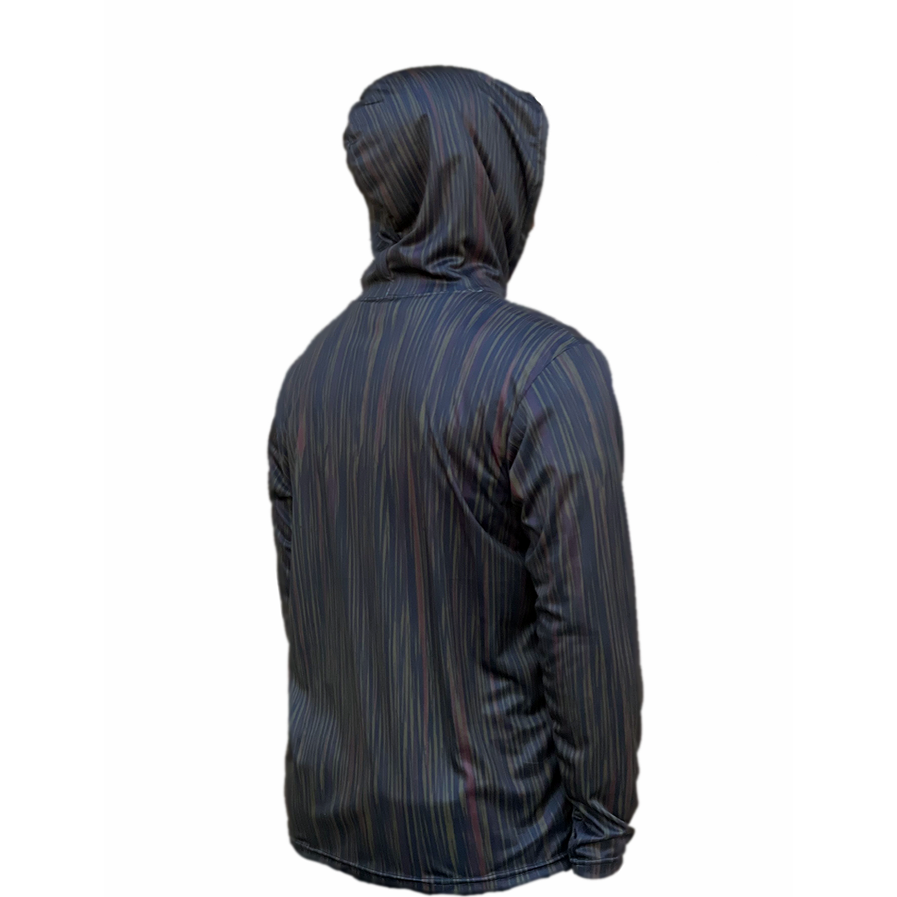 Back view of the  Headwater Canyon Headwaters Sun Hoodie.  Performance USA made sun protection hooded shirt.