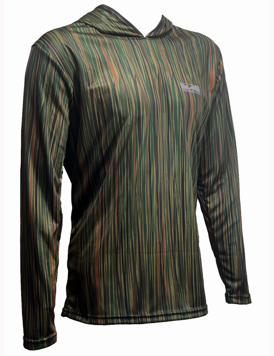 Front view of the Headwater Canyon Tailwaters Sun Hoodie.  Performance USA made sun protection hooded shirt.