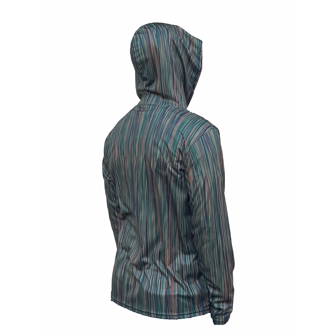 Back view of the Headwater Canyon Tailwaters Sun Hoodie.  Performance USA made sun protection hooded shirt.
